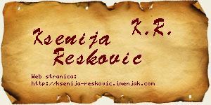 Ksenija Resković vizit kartica